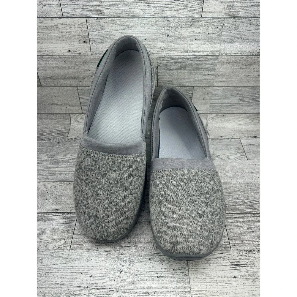 LL Bean Womens Everyday Slip-On Shoes Gray Knit Loafers 503514‎ Size 9 Medium